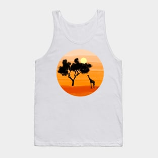 Giraffe Sunset - Orange Tank Top